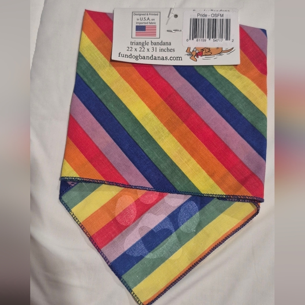Pride Rainbow Dog Bandana - One Size - Picture 2 of 2